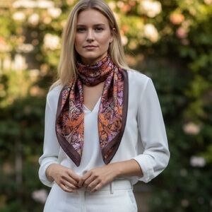 Honey vintage square silk scarf